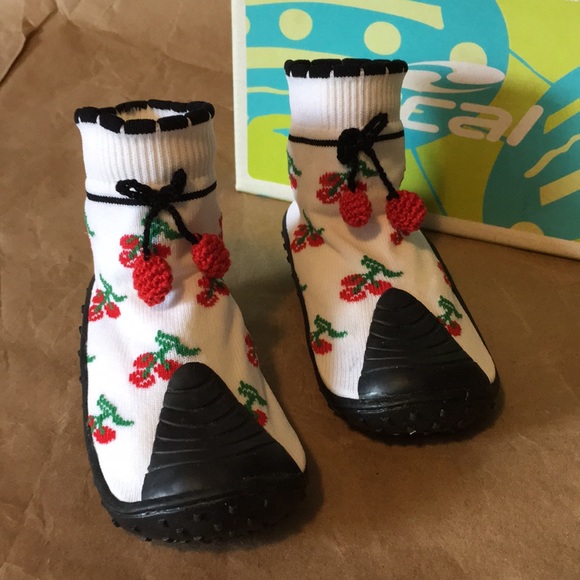 Toddler Sock Shoes- Cherries - Picture 2 of 6